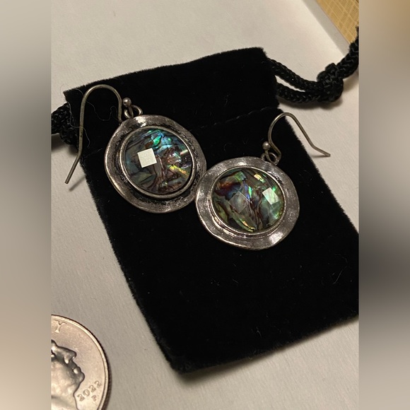 Multicolored Gemstone circular earrings - Picture 3 of 4